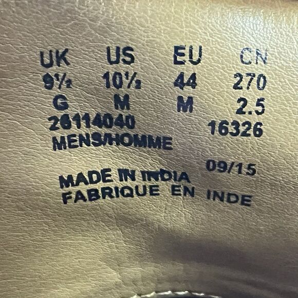 Clarks Garren Cap-Toe Oxford Mens 10.5 Brown Combi Leather Fabric Dress Shoe EUC - Picture 11 of 16